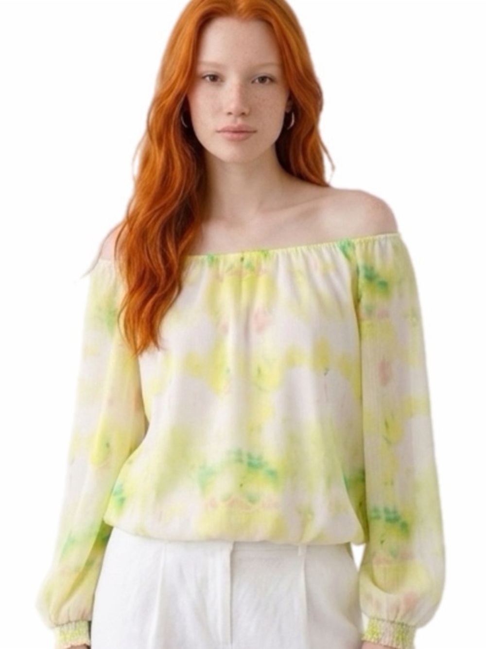 ALICE + OLIVIA “Alta” peasant style, Boho chiffon blouse in size Medium. EUC